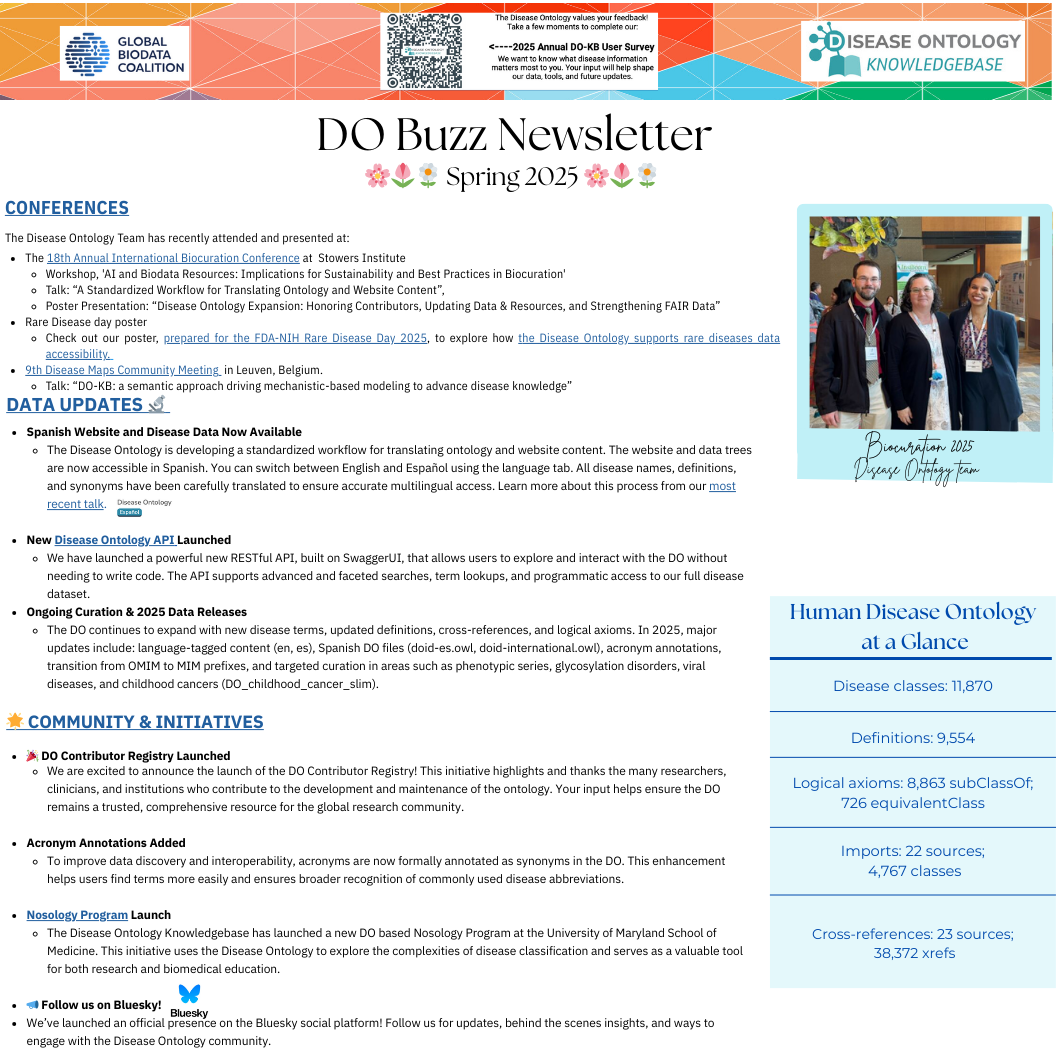 Disease Ontology Buzz Newsletter